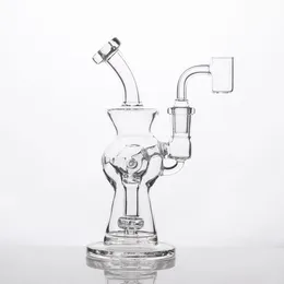 Narghilè riciclatore dab rig ash catcher Mini ball-in-ball high borosili Glass cate Bongsoil drill bubble holder bong pieno 7 pollici di altezza