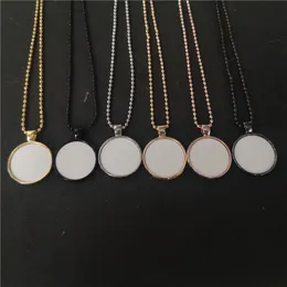 sublimation blank photo round necklaces pendants hot tranfer printing consumable factory price