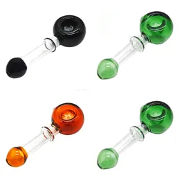 Wholesale colorful Glass Hand tobacco Pipes with Snowflake Bowl Bubbler Pyrex Spoon Smoking Dry Herb Pipe