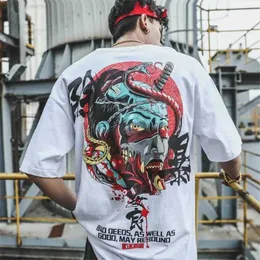 T-shirt oversize in cotone fresco T-shirt hip-hop gotica High Street T-shirt estiva da donna per uomo T-shirt da diavolo allentato Harajuku Streetwear 220712