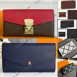 Zippy Wallet vertical luxurys مصممي المصممين الكلاسيكي Clemence Leather Coin محفظة داخل الجيوب المسطحة منظم حقيبة عمل إضافية بطاقة عمل سارة