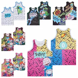 Film di basket cinematografico The Rugrats Jersey 0 Nickelodeon Reptar REPTAR degli anni '90 GI GIOD BIG BIG BIBY BABYS Pinky Records Day AirBrush per tutto quel ritorno al passato del 1949 tutto cucito