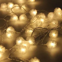 Strängar 10/20 LED -maskrosor 1,5 m/3m juldekoration sträng ljus snöbollar glada dekorationer för hemfest dekorerad stringsled