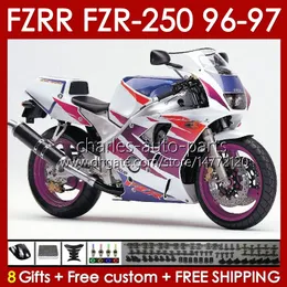 هيكل السيارة لـ Yamaha FZR250R FZRR FZR 250R 250RR FZR 250 R RR RED PURPLE BLK 96-97 BODY 144NO.3 FZR250-R FZR-250R FZR-250 FZR250 R RR 96 97 FZR250RR 1996 1997 FAIRING