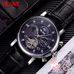 43 mm automatische Datierung mit mechanischem Uhrwerk für Herren, Business-Armbanduhr, Top-Trend, Schwungrad, Skelettuhr, europäische Designer-Armbanduhr aus rundem Edelstahl