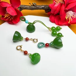 Charms Natürliche Hetian Jade Tropfen Lotus Anhänger DIY Halskette Armband Seil Nanhong Zubehör ForCharms