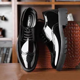 Platform Heel Height Increasing Dress Shoes: Polished Leather Oxford Style  for Men, Available in 4/7/9 CM Heel Heights