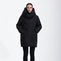 women's down jacket parka outwear with hood long quilted coat female plus size warm long cotton goose puffer clothes 19-025 201214