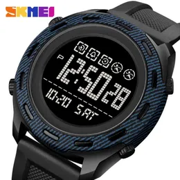 SKMEI 2022 NYA SPORT ES FÖR MEN Luxury Brand Digital Military Waterproof Man Wrist Fashion Sile Strap Man Clock Y220707