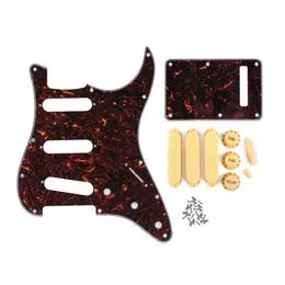 Set of 11 Holes SSS Guitar Pickguard Tremolo Cover Guitar Knobs Pickup Covers Switch Tips Guitar Accessories