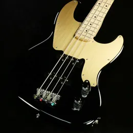 Squier / Paranormal Jazz Bass '54 Ahorn Gold eloxiertes Schlagbrett, schwarze E-Gitarre