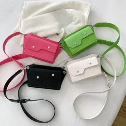 Flap Design Pu Leather Small Fanny Packs For Women 2021 Summer Fashion Ladies Belt Crossbody Bag Girls Pures Cool Cross Body
