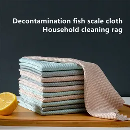 510pcs cucina asciugatura antisessa asciugatura efficiente scala di pesce pulizia di stoffa tessuto per lavare asciugamano di pulizia di piatti 220727