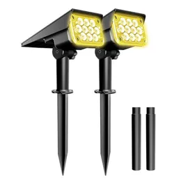 2st LED Grow Light 2Pack Solar Spotlight Outdoor 3000K/6000K/RGB/Green Garden Light IP65 för landskapsväg