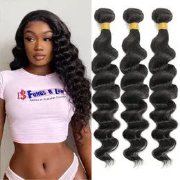 3 bundels losgolf graad 9a Braziliaanse echte onbewerkte menselijke haaruitbreidingen voor zwarte vrouwen natuurlijke kleur inslag