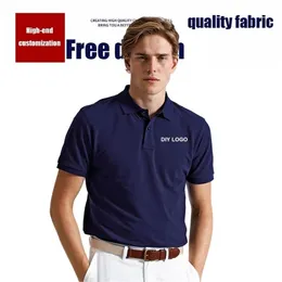ハイエンドのカスタムポロシャツ12色Tシャツ男性用ワイルドシャツcottonラペル印刷DIYブランドテキスト220615