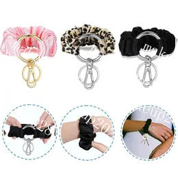 Porte-clés de poignet léopard, 5 couleurs, pendentif multifonctionnel, anneau de cheveux, bandeau élastique, Bracelet, porte-clés