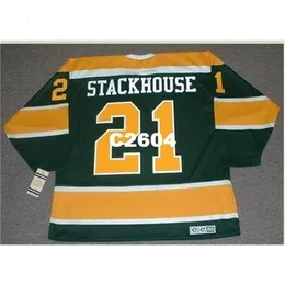 Chen37 Men # 21 RON STACKHOUSE California Golden Seals 1970 CCM Maglia da hockey vintage RETRO o personalizzata con qualsiasi nome o numero maglia retrò