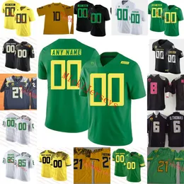 Maglia da calcio NCAA Custom Oregon Ducks 10 Justin Flowe 8 Dontae Manning 76 Kingsley Suamataia 17 Ty Thompson 11 Troy Franklin 2 Mykael Wright Dont'e Thornton Maglie