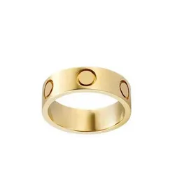 50٪ off 4mm 5mm titanium steel silver love ring men and women rose gold jewelry لمحبي زوجين خواتم هدية حجم 5-10 عالية