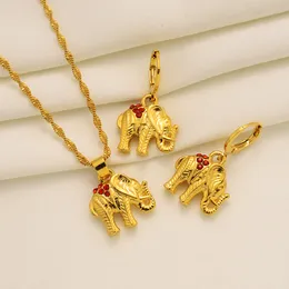 Iced Out Zircon Elephant Pendant Animal Lucky Necklace Jewelry Gold Color Bling CZ Hip Hop Pendant Trendy Charm