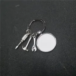 sublimation blank graduation keychains for Father's Day key ring heat transfer printing blank diy materials factory price