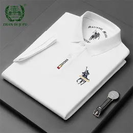 Summer Highquality Cotton Shortsleeved Polo Shirts Mens Fashion Simplicity Embroid Casual Loose Business T Shirt Male Tops 220615