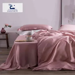 Liv-Esthete Grade 100% Шелковое розовое постельное белье набор тоталка 25