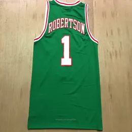 빈티지 1# Oscar Robertson College Basketball Jersey 1971-1972 Green Mens Jerseys 스티치 메쉬 크기 S-2XL