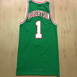 Vintage 1# Oscar Robertson College Basketball Jersey 1971-1972 Zielone koszulki męskie zszyte siatkę S-2xl