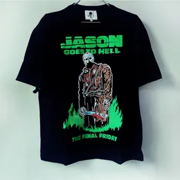 Warren T-shirts Jason Skull Print Mens Lotas Top Tee Womens T-Shirts Loose Tees Men Casual Shirt Shorts Sleeve Black Tee S-XL