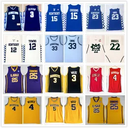 Maglie da basket NCAA Jayson 15 Demarcus 12 Cousins Anthony 23 Davis Dwyane 3 Wade Jaren 2 Jackson Chris 4 Webber Jalen 5 Rose Miles