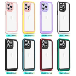 Frosted Matte Hard PC Shockproof Phone Cases for iPhone 14 13 12 Mini 11 Pro Max XS XS XR 7G 8 Plus A13 A33 A53 S22 Ultra Contrast Color Case Cover