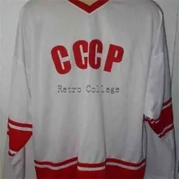 Nik1 Ryska CCCP Koufax # 32 Hockey Jersey Broderi Stitched Anpassa något antal och namntröjor