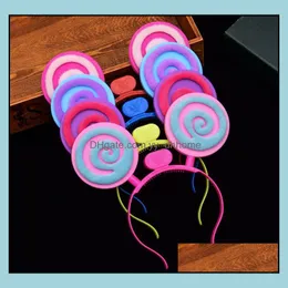 Outros suprimentos de festa de evento, jardim de casas festivas fofo LED piscando Lollipop Headband Kids ad dhxpu