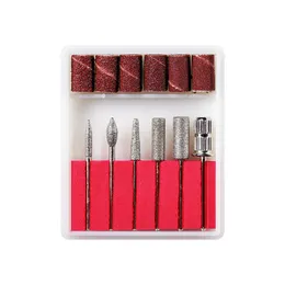 1Set Diamond watte Electric File File Cutcure Cutter Sticking Stone Stone Drill Bits наждачные бумаги педикюр Маникюр очистка шлифовальные средства аксессуары