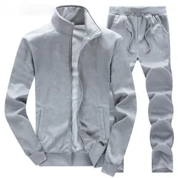 Herrspåriga solida träningspak mannen mode 2022 hoodies set rits mens zweet pak tröjor broek jogging fitness träning kostymer jas