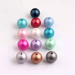 OYKZA Colorful Acrylic Imitation Pearl Matte Beads for Chunky Fashion Necklace Jewelry Supply 10mm 12mm 16mm 20mm T200323