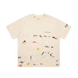 Sommar Japan Splash Bläck Handmålade Skriv ut T-tröja Män Kvinnor Mode Tee Street Casual Bomull Tshirt
