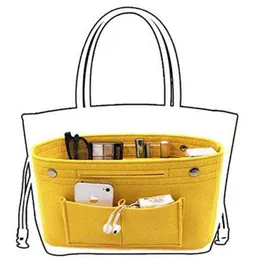 Nieuwe Grote Medium Kleine Vilten Doek Insert Zak Organizer Reizen Make-Up Cosmetische Inner Bag Vrouw Regelen Opslag Artefact 220611