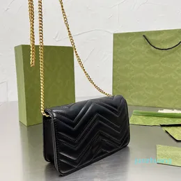 Модные дамы роскошные дизайнерские сумки Marmont 2022 Ladies Wallet Gold Chain Одно плеч