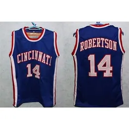 Chen37 rare Custom Men Youth women # 14 OSCAR ROBERTSON CINCINNATI BLUE Maglia da basket Taglia S-5XL o personalizzata con qualsiasi nome o numero maglia