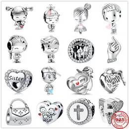 925 Sterling Silver Dangle Charm Girl Chłopiec Teenager Charm CHARKE PENDant Pendant Fit Pandora Charms Bransoletka DIY Akcesoria biżuterii