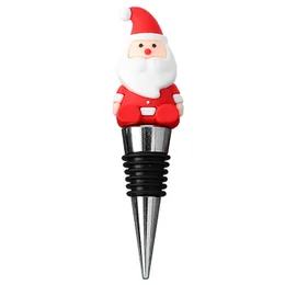 Bar tools Christmas Santa Claus series Alloy Metal red wine bottle stopper For Wedding Party favor