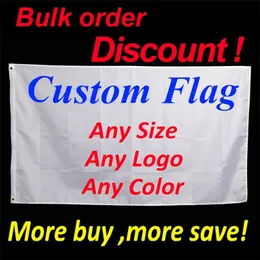 Anpassad flaggtryck 3x5 ft Flying Banner 100d Polyester Decor Advertising Sports Decoration Car Company 220614