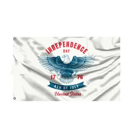 Día de la Independencia 1776 3x5ft Flags Banners 100% Poliéster Impresión digital para interiores Promoción de publicidad de alta calidad al aire libre con ojales de latón