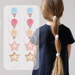 Acessórios para cabelos coreano Elastic Rape Lantejoula de rabo de cavalo Estrela da cabeça do bebê Plush Fashion Girl Ring Belthair