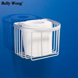 Sully House Space Aluminum Bathroom Basket Shelfroll stand Toilet Paper holder rack Bathroom Shelves Accessorie shipping free T200425