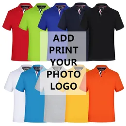 Anpassad tryck PO Summer Men Polo Shirt Brand Women Cotton Business Work Cloths Tops Unisex Breattable Solid Polos Jerseys 220702