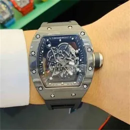 Watches Wristwatch Designer Luxury Mens Mechanical Watch hela automatiska Richa Milles Importerade rörelse Vinfat Tourbillon Business SWI